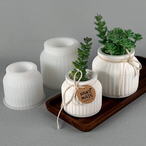 Round stripe flowerpot - stripe,