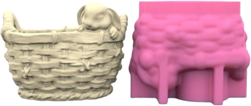 Woven flower basket plaster - woven,