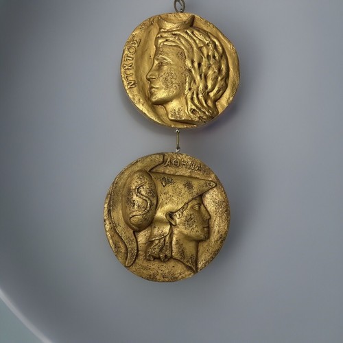 Vintage gold tone greek - 2, gold-tone