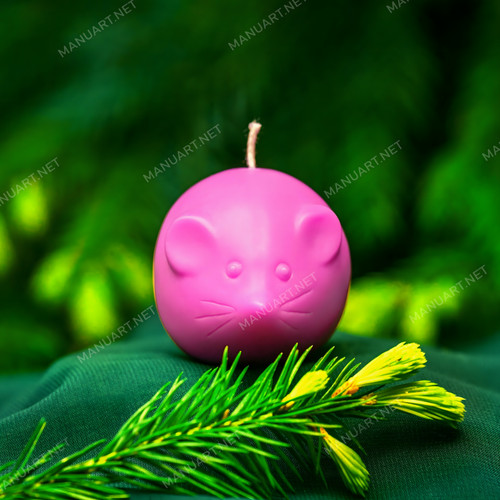 Round mouse mold for candle - round,